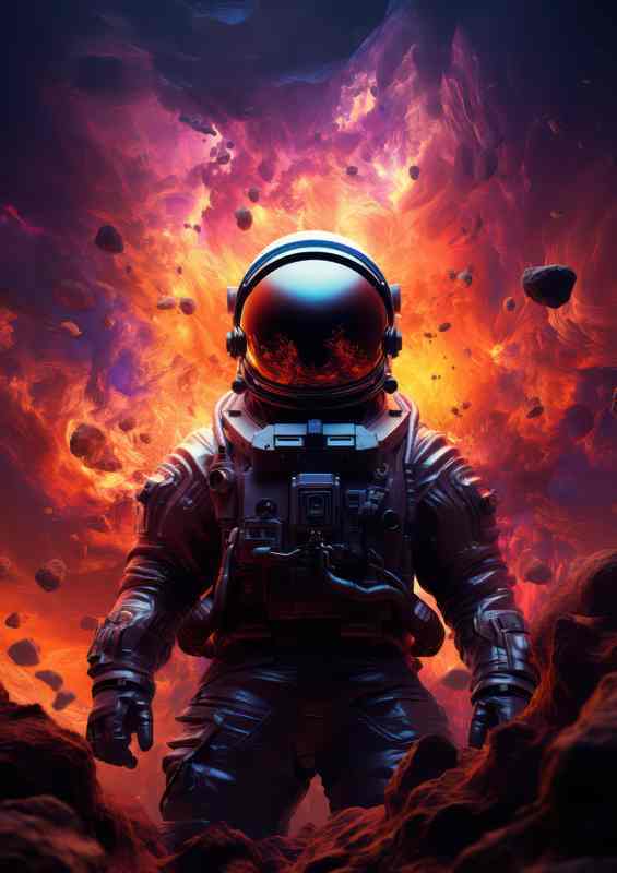 Infinite Odyssey Astronauts Journey in the Cosmos | Metal Poster