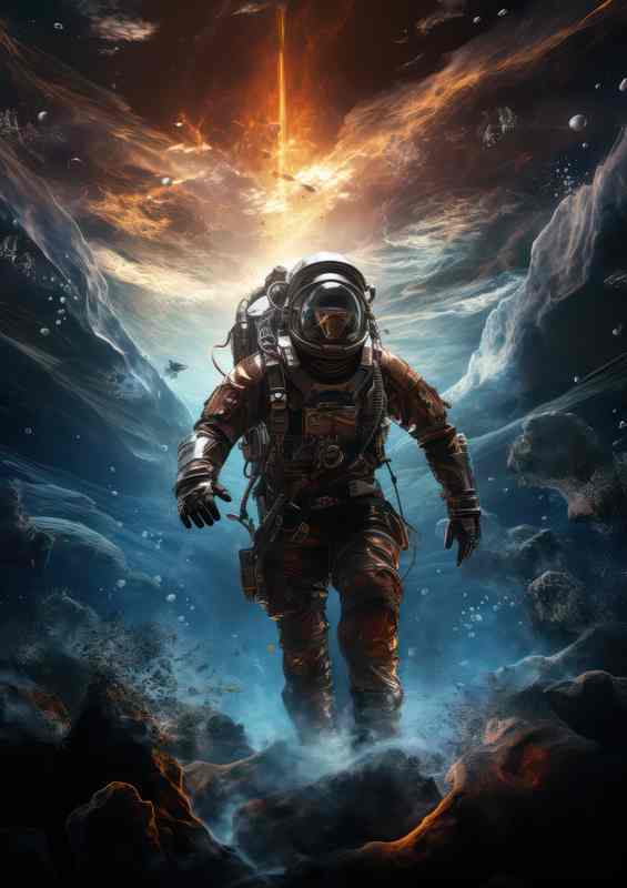 Interstellar Explorer Astronauts Journey to the Stars | Poster