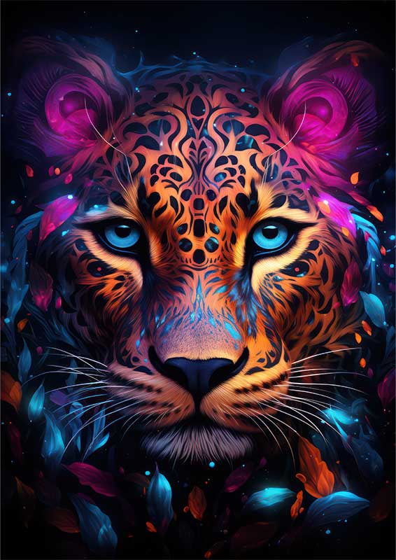 Leon The Leopard Amazing Blue Eyes | Di-Bond