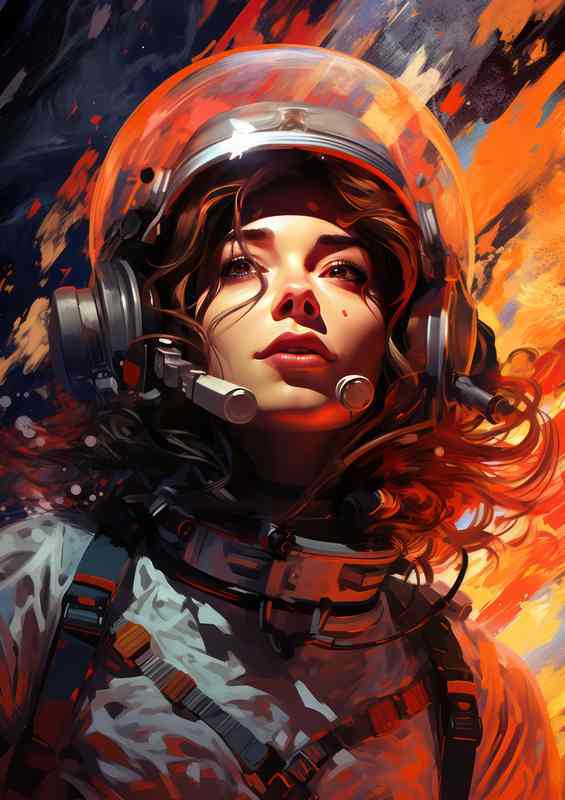 Interstellar Voyage Womans Journey in the Cosmos | Canvas