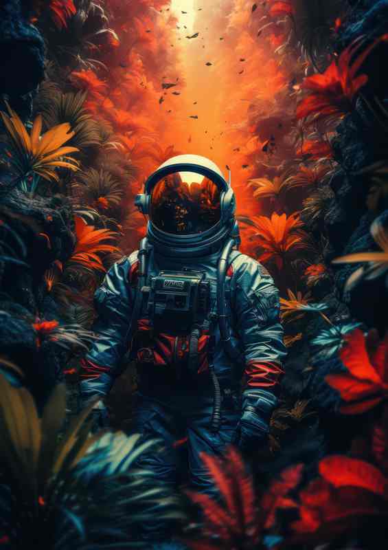 Mans Exploration of the Jungle space | Poster