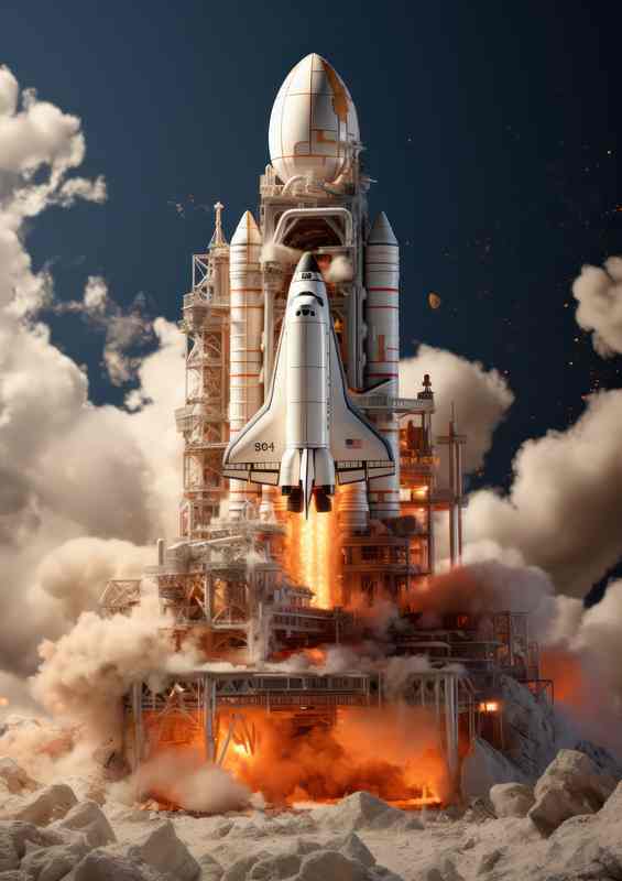 Rockets and Aliens in the Universe | Metal Poster