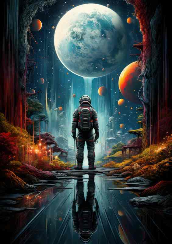 Solitary Spacewalker Exploring the Infinite | Poster