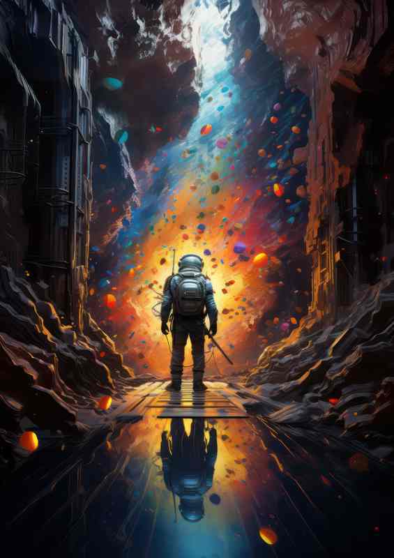Space Explorer Mans Quest Beyond Earth | Canvas