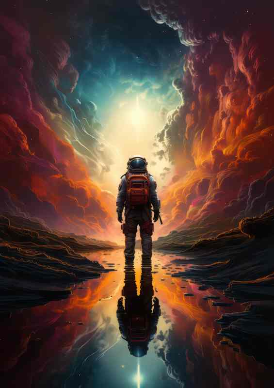Stellar Pioneer Astronauts Exploration of New Worlds | Metal Poster