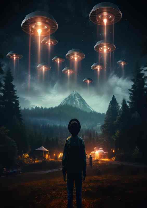 Unearthly Visitors UFO Sightings Declassified | Metal Poster
