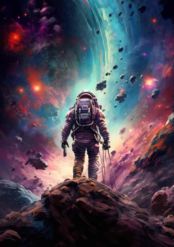 tellar Voyager Astronauts Journey to New Realms | Metal Poster