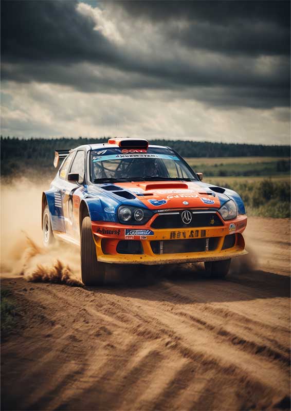 Rally Sports car racing through the dirt | Canvas