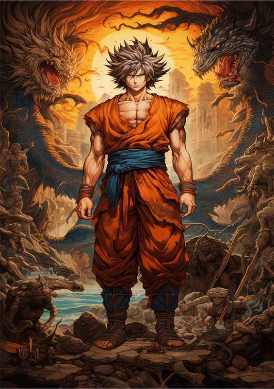 Goku is surrounded by monsters | Poster