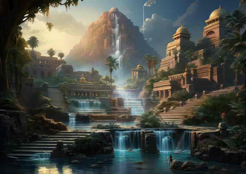 Call Of The Ancients Cascading Waterfall | Poster