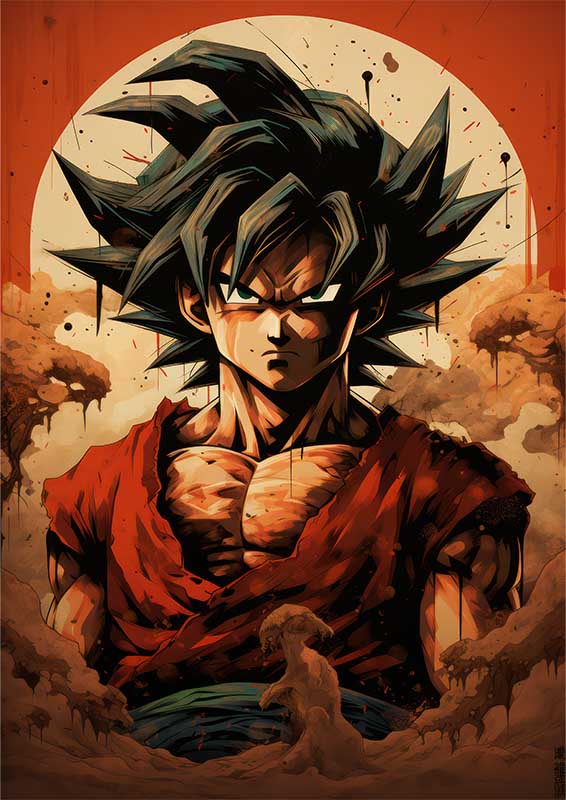 Goku style cartoon splash art | Di-Bond