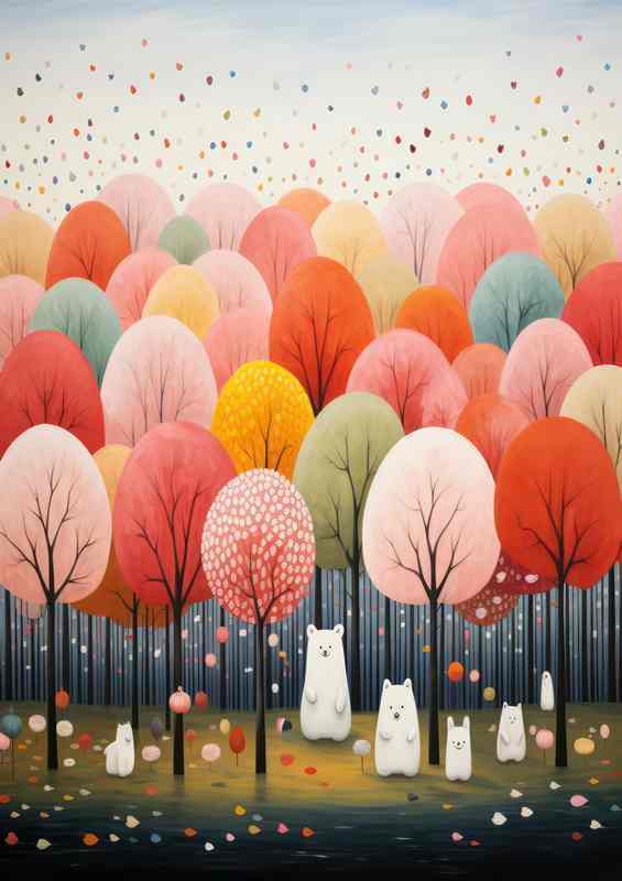 Candy Colored Trees in Whimsical Forest | Canvas
