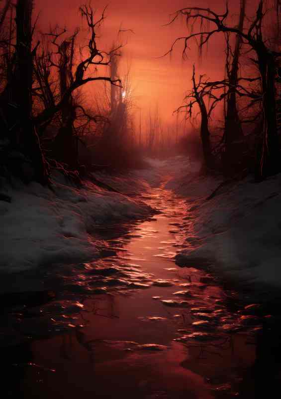 Enchanted Woods Forest at Midnight Glows | Poster