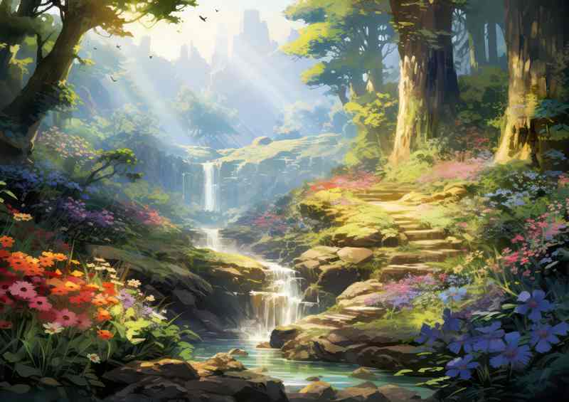 Lively Woods Colorful Tree Impressions | Poster