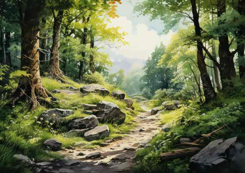 The Winding Path In The Forest | Metal Poster