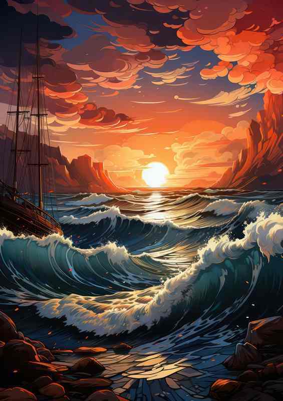 Aqua Symphony Colorful Seascape Delight | Canvas