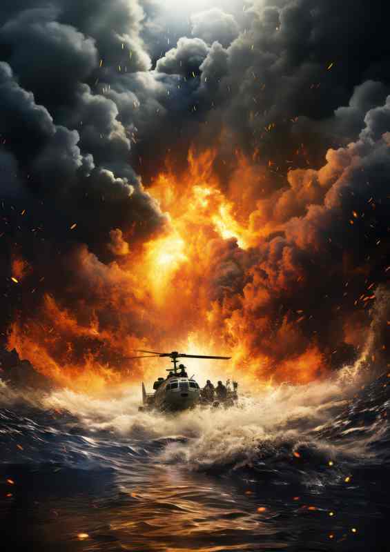 Nautical Rescue Through Midnights Mystique | Poster