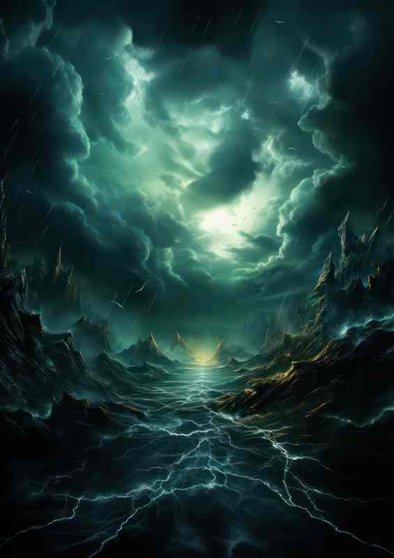 Nocturnal Sails Navigating the Dark Seas | Canvas