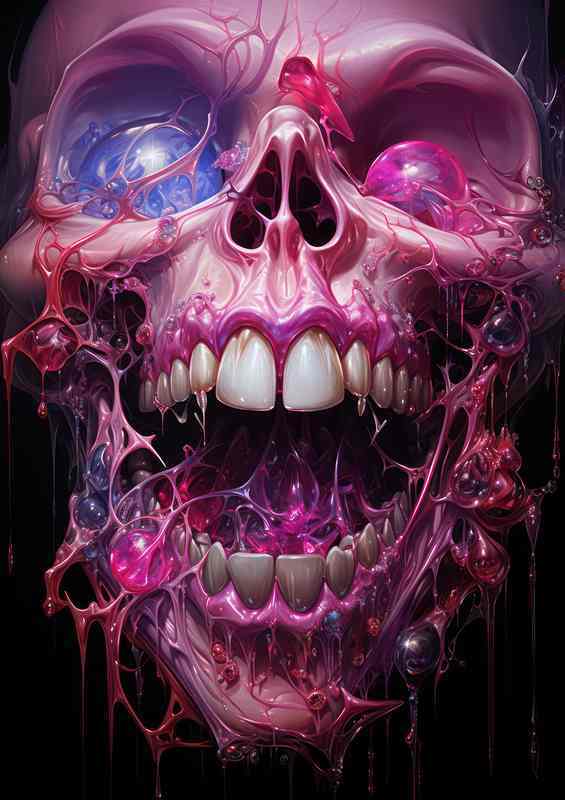 Haunting Halos skull Light in Macabre Art | Poster