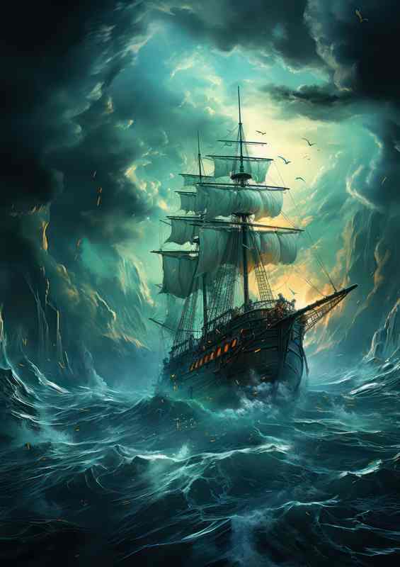 Sailing Under Stars Nocturnal Nautical Adventure | Canvas