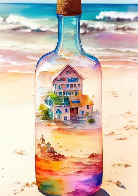 The bottle of sandy dreams | Canvas