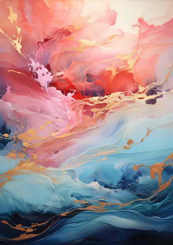 Vivid Turbulence Colorful Palette of Seas | Poster