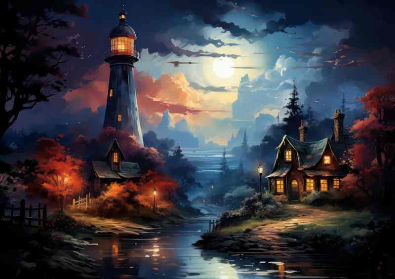 Golden Hour Lighthouse at Sunset | Di-Bond