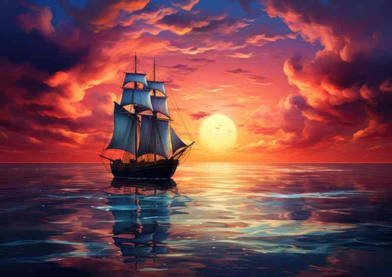 Sunsets Embrace Oceans Evening Glow | Canvas