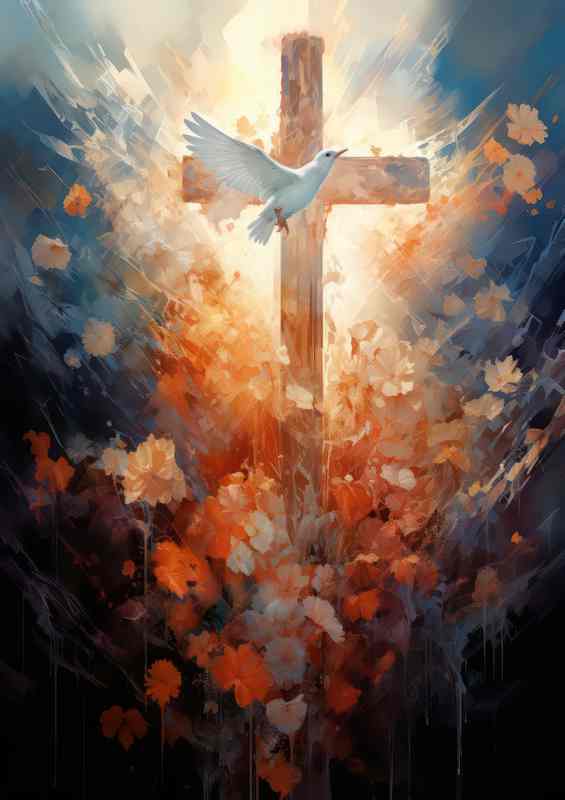 Sacred Petals and Feathers The Crosss Connection to Nature | Di-Bond