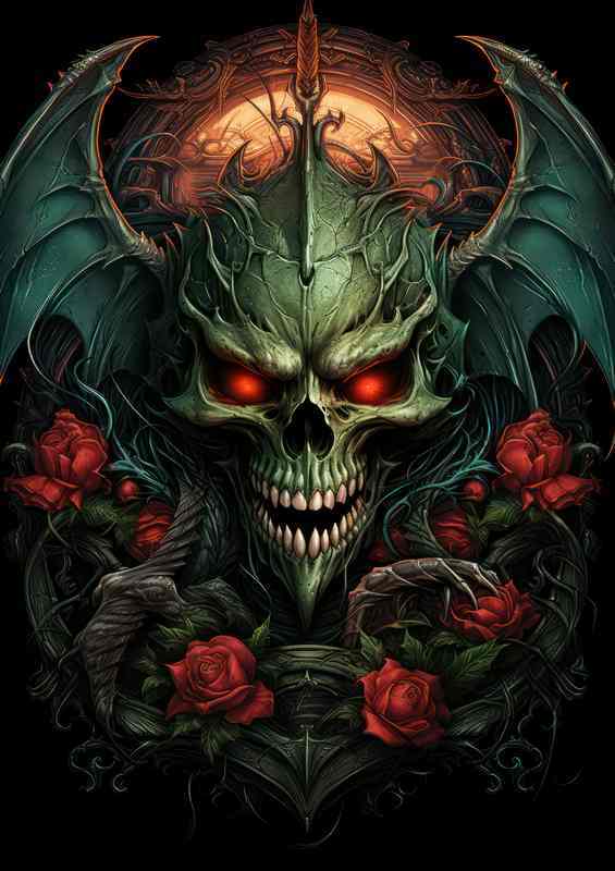 Midnight Muse Drawing Inspiration from the Dark dragon skull | Poster