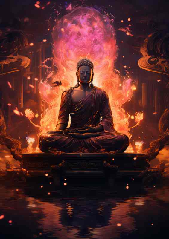 Celestial Grace Discovering Buddhas Illuminated Presence | Di-Bond