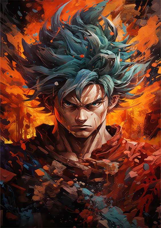 Goku style spalsh of colour | Canvas