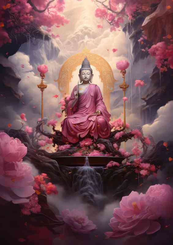 Path to Spiritual Elevation Buddhas Steps to Bliss | Canvas
