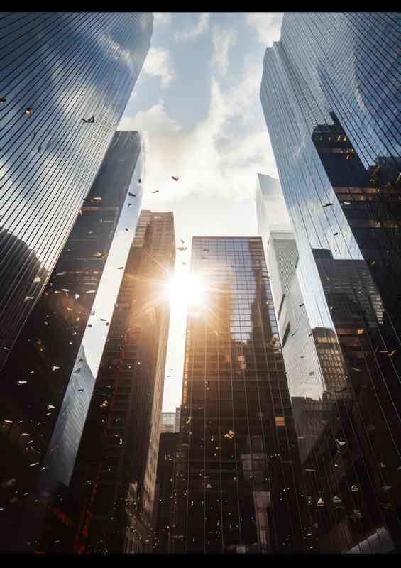 New York Skyscrapers with sun | Di-Bond
