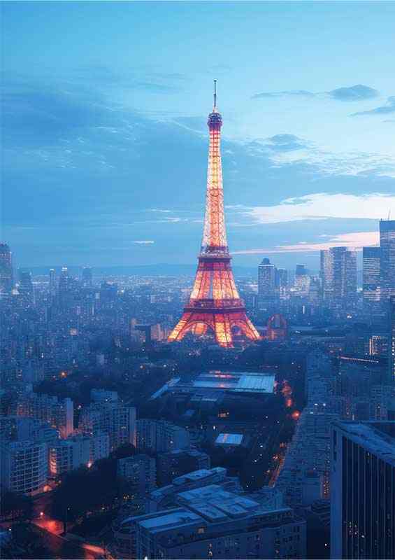 Paris Effiel Tower Light Up on a dusky evening | Di-Bond