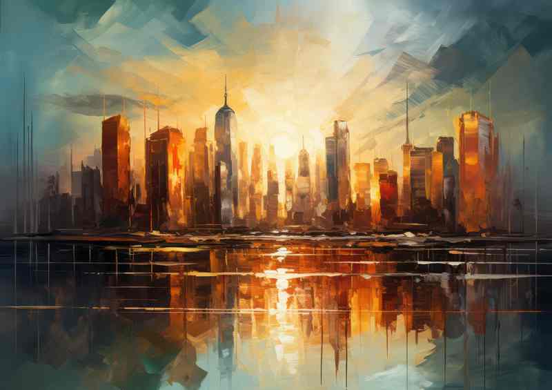 Cityscape Reflections Canvas