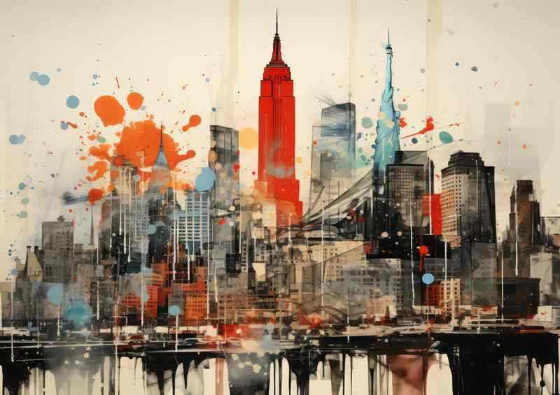 Cityscape newspaper print style | Poster