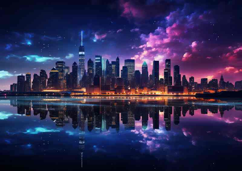 Manhattan skyline Cityscape Circuit A city Journey | Poster