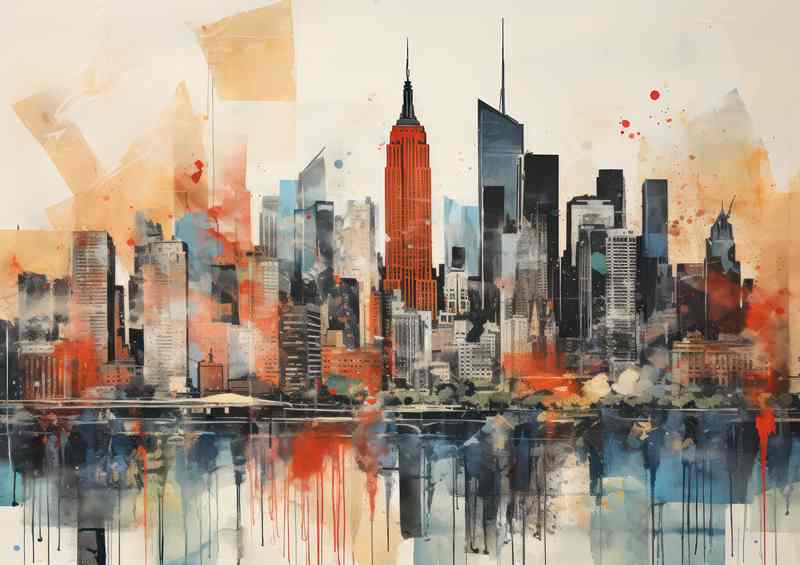 Metropolitan Mystique newspaper style skyline aross the city | Di-Bond