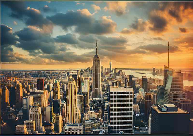 New York City skyline at sunset | Di-Bond