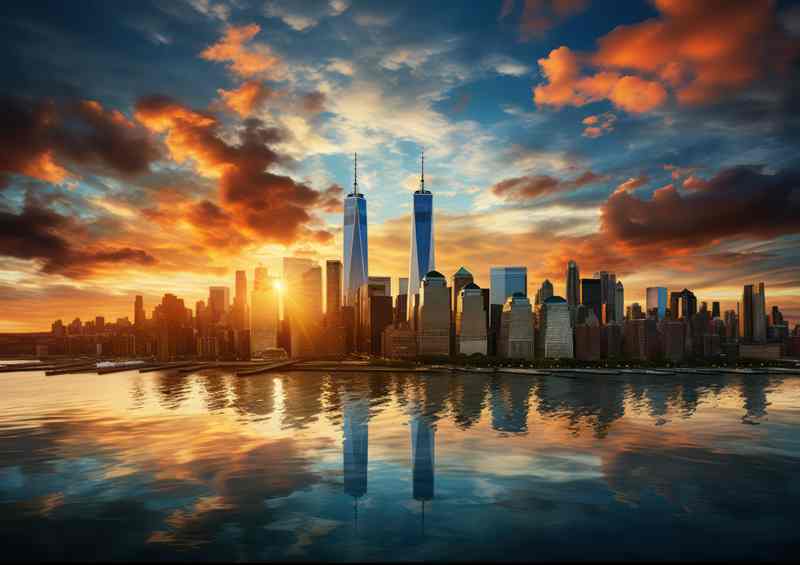 Panoramic Urban Views sunsets over the Nwe York City skyline | Di-Bond