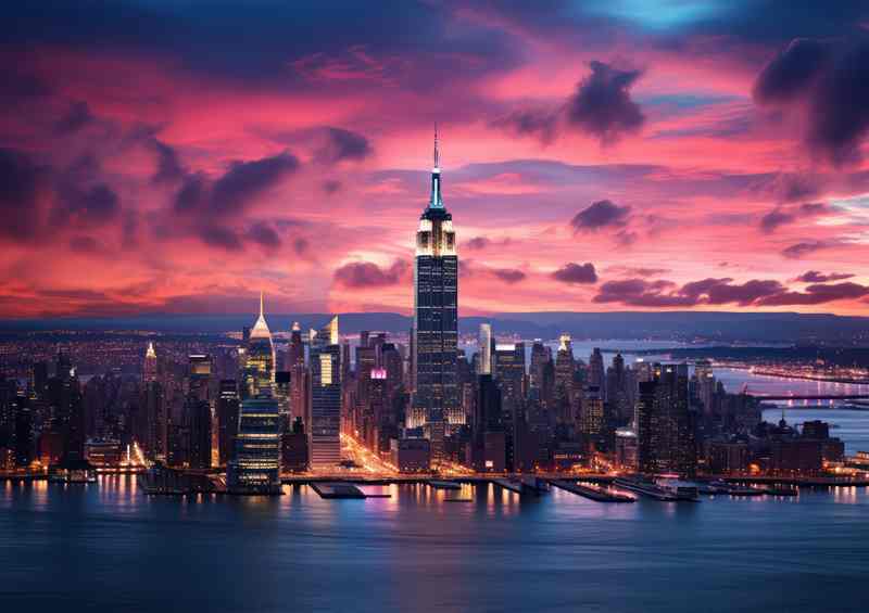 Manhattan Sunrise Metropolis Poster