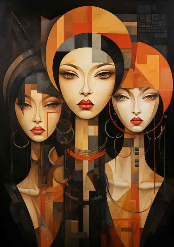Abstract Faces Intuitive Art | Di-Bond
