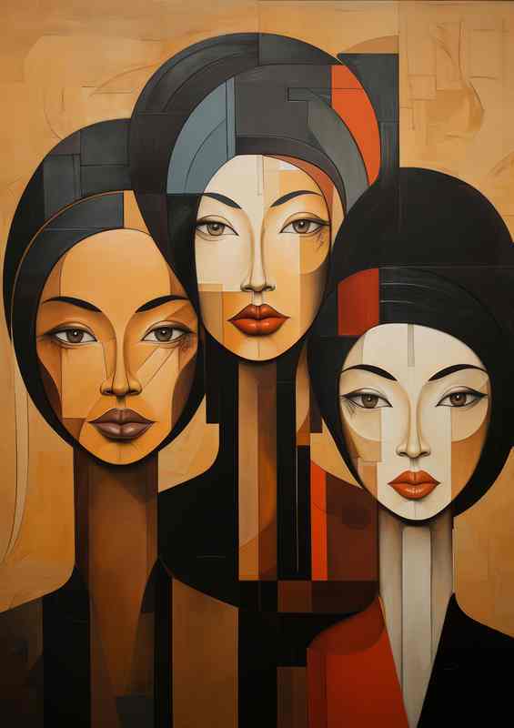 Abstract Faces Transformative Art | Poster