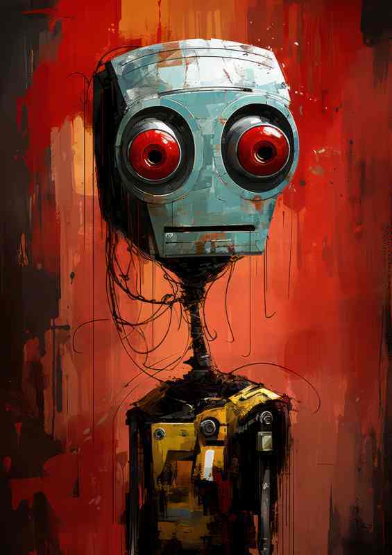 Cyber Faces Abstract Realities | Metal Poster