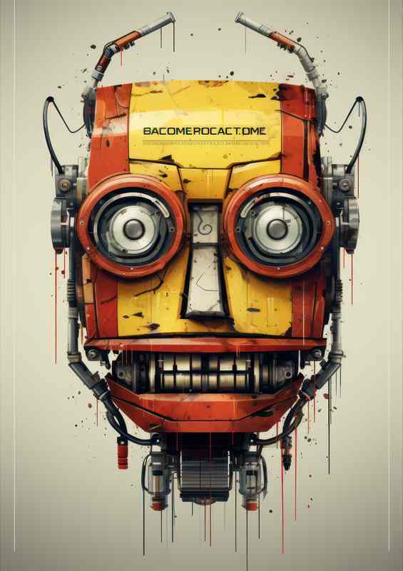 Cybernetic Symphony Abstract Faces | Metal Poster