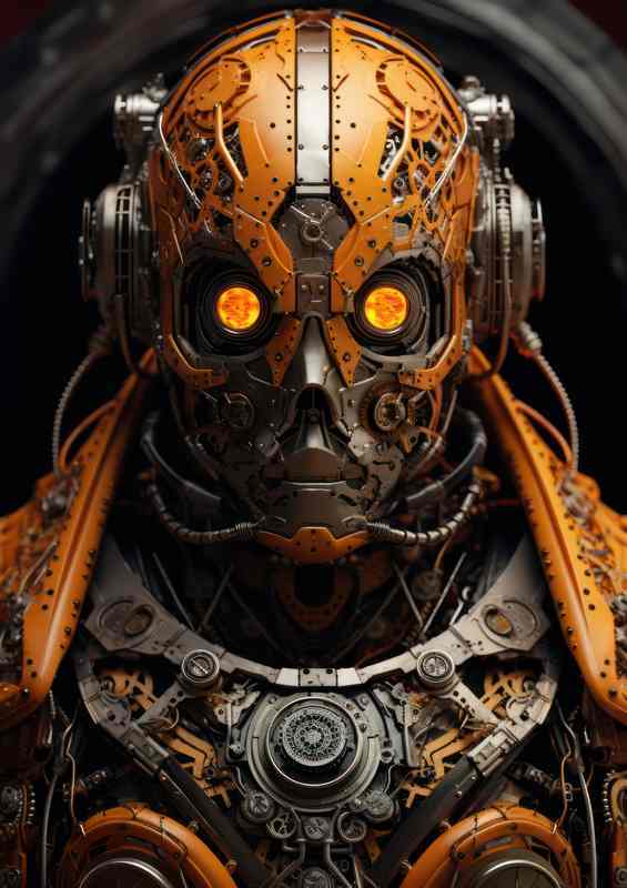 Digital Dream Abstract Mech Faces | Metal Poster