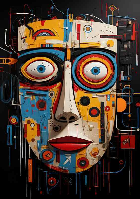 Distorted Dimensions Faces in Abstract Spaces | Metal Poster