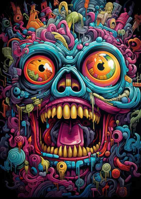 Expressive Abstract Face Art | Poster