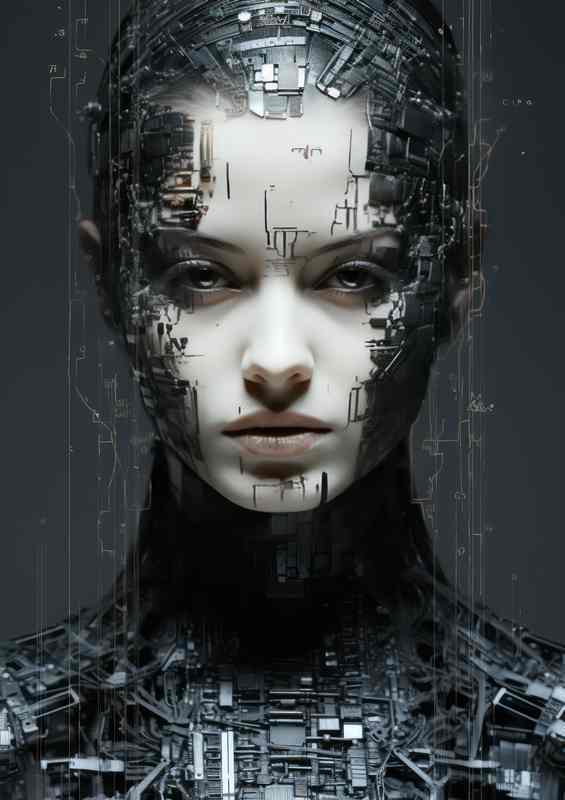 Fragmented Souls Abstract Interpretations of Faces | Metal Poster